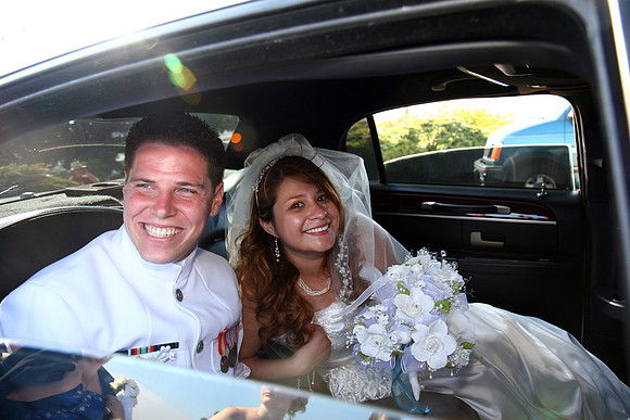 Newleyweds in Limo Photo by John A. Ferrante